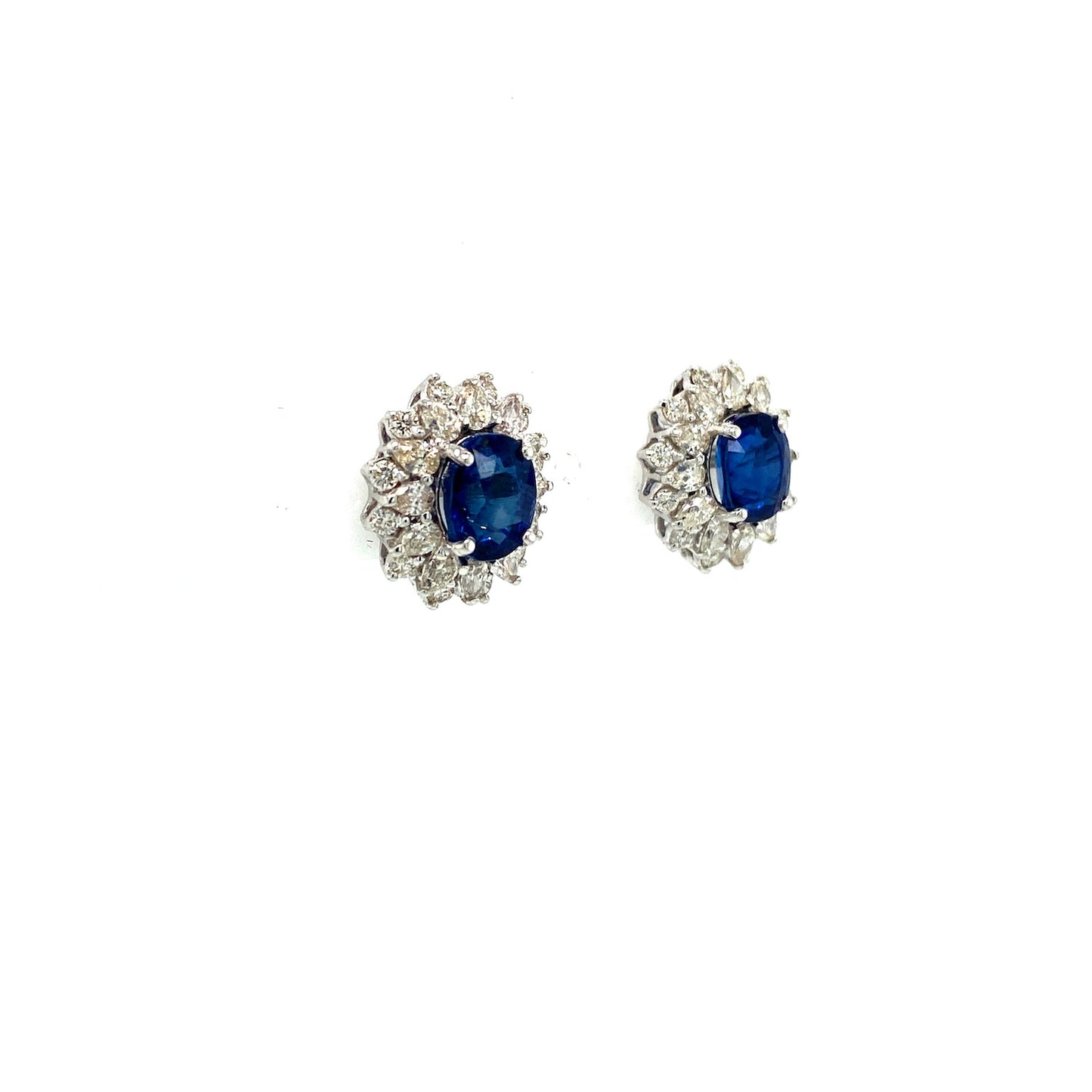 Sapphire and Diamond Earrings in 18K White Gold - KGT 33360