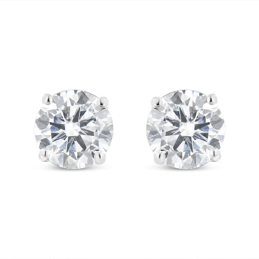 14k White Gold Solitaire Diamond Stud Earrings (1.5 cttw, H-I Color, SI1-SI2 Clarity)
