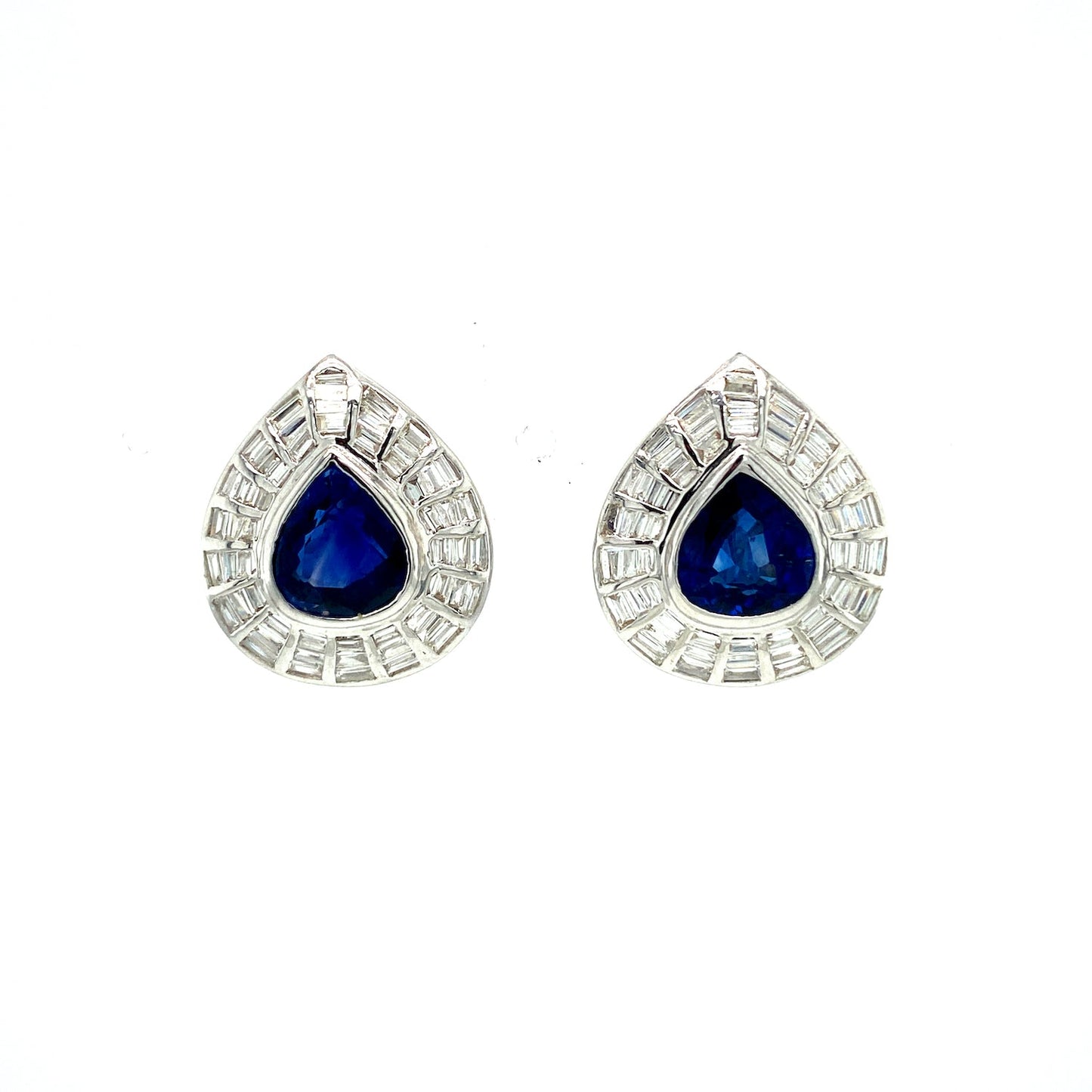 Sapphire and Diamond Earrings in 18K White Gold - KGT 31495