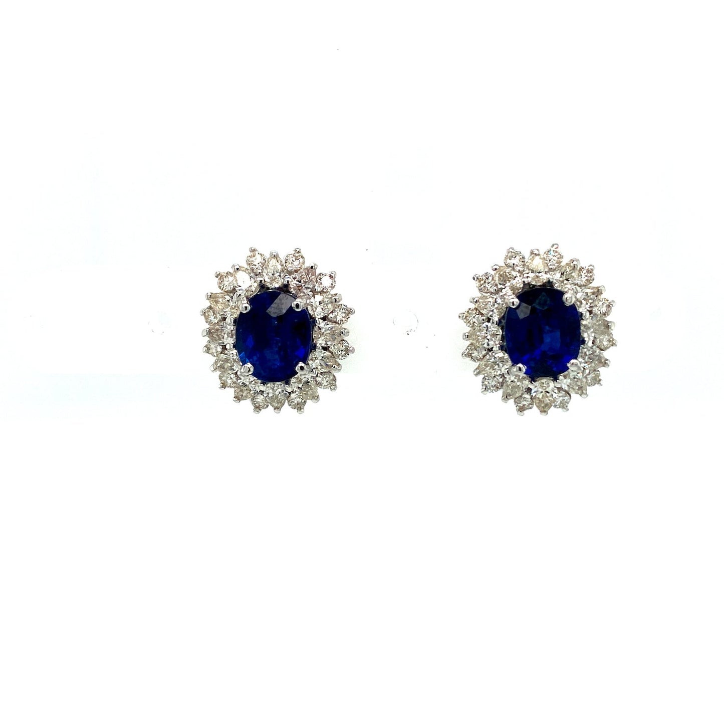 Sapphire and Diamond Earrings in 18K White Gold - KGT 33360